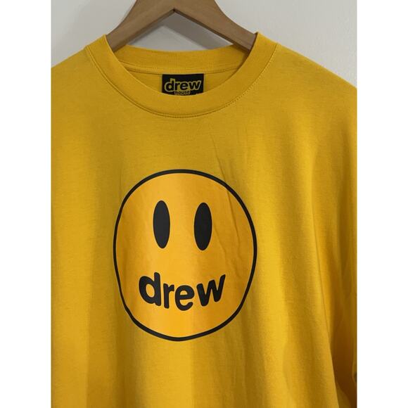 NEW Drew House Mascot Logo Smiley Face Tee - Size M Medium - Long Sleeve Shirt - Picture 2 of 3